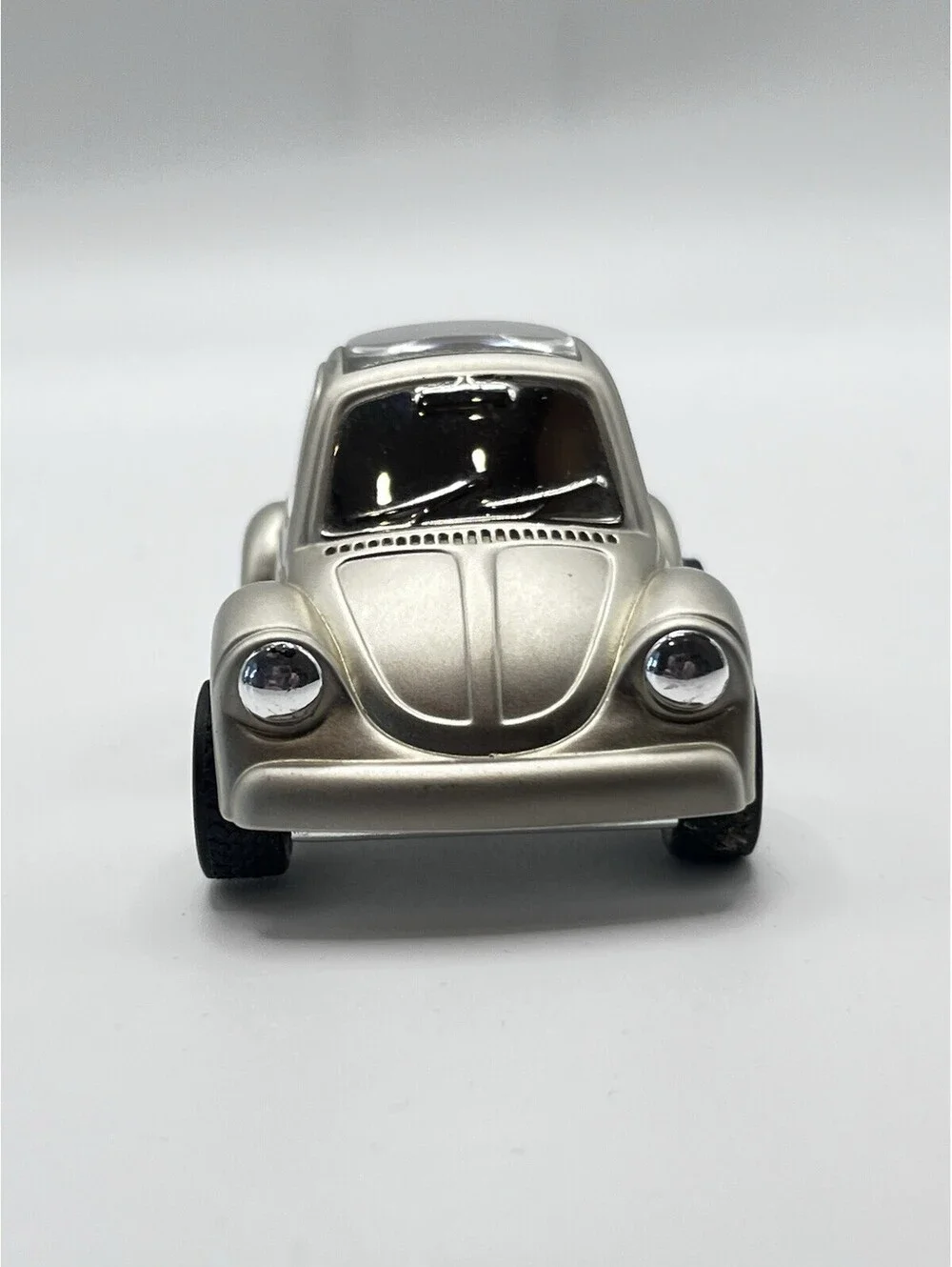 Elgin Clock mini Beetle Volkswagon Quartz Silver Tone working 3105.2